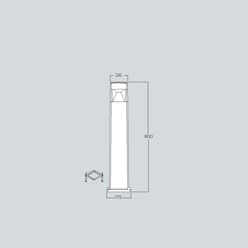 Bolardo LED Elisa 80 CM 10W Blanco Cálido Exterior De Tecnopolímero - Wattko